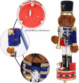 img 1 attached to Get Into The Holiday Spirit With Joliyoou'S Wooden Nutcracker Bear Trumpeter With Music Box - Perfect For Christmas Decor!