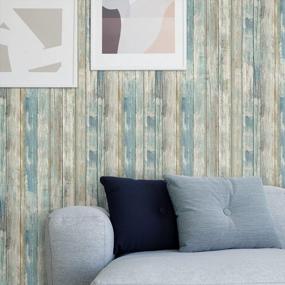 img 2 attached to Transform Your Home With Self-Adhesive Wood Plank Wallpaper - 17.71"X78.7" Peel And Stick Decorative Vintage Panel