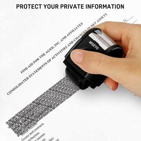 img 2 attached to Защитите свою конфиденциальность с помощью роликовых штампов Miseyo: штрих-код для предотвращения кражи личных данных и штамп безопасности данных - легко скройте конфиденциальную информацию и остановите защиту от кражи на своем пути - черный