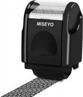 protect your privacy with miseyo roller stamps: identity theft prevention barcode and data security stamp - easily conceal confidential information and stop anti-theft in its tracks - black logo
