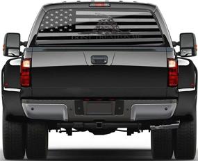 img 4 attached to WILDLAVIE Rear Window Perforated Sticker Dont Tread On Me Gadsden Fit Most Pickup Trucks SUV Cars - American Flag Graphic Patriotic Decoration Vinyl Decal Size 58&#34