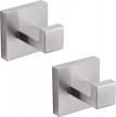 velimax brushed stainless steel square towel, robe, and coat hooks - heavy duty wall mounted luxury hooks for bathroom and hotel - pack of 2 logo