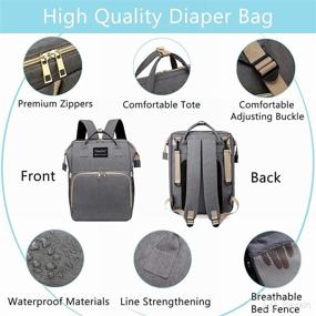 img 2 attached to 👶 Multi-Functional 8-in-1 Diaper Baby Bag: Changing Station, Foldable Bassinet, Mosquito Net & USB Charge Port