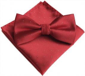 img 1 attached to Stylish Polka Dot Bow Tie And Pocket Square Set For Men'S Weddings And Parties