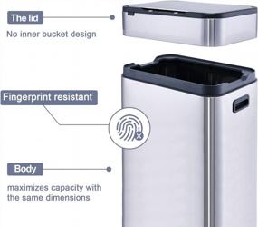 img 2 attached to 15 Gallon Stainless Steel Motion Sensor Kitchen Trash Can With Large Capacity And Lid