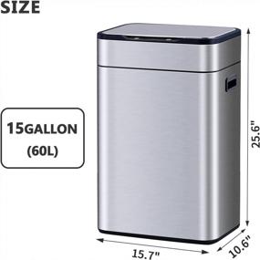 img 3 attached to 15 Gallon Stainless Steel Motion Sensor Kitchen Trash Can With Large Capacity And Lid