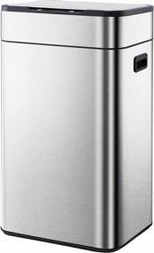 img 4 attached to 15 Gallon Stainless Steel Motion Sensor Kitchen Trash Can With Large Capacity And Lid