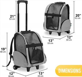 img 2 attached to KOPEKS Deluxe Backpack Pet Travel Carrier With Double Wheels - Approved By Most Airlines For Airline Travel