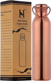 img 4 attached to 1000 ML Pure Copper Seamless Leakproof Ayurvedic Water Bottle W/ Carrying Handle By HealthGoodsIn