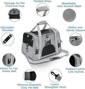 img 3 attached to Tcolp Pet Carrier Anti Scratch Collapsible Grey