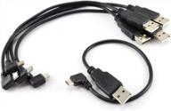 кабелиonline 5-pack 8-дюймовый usb 2.0 a-type a-type micro-b левосторонний штекерный кабель для зарядки и синхронизации, usb-1500l-5 логотип
