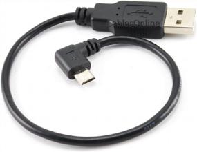 img 2 attached to CablesOnline 5-Pack 8-Inch USB 2.0 A-Type Male To Micro-B Left Angle Male Charge & Sync Cable, USB-1500L-5