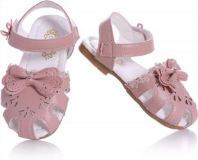 img 4 attached to Soft Leather Closed Toe Sandals For Toddler Girls, Perfect For Summer Princess Style