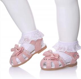 img 3 attached to Soft Leather Closed Toe Sandals For Toddler Girls, Perfect For Summer Princess Style