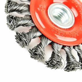 img 1 attached to 4 Inch Wire Wheel Brush, Twist Knotted 5/8-11UNC Thread Arbor Grinder Brush Aain®