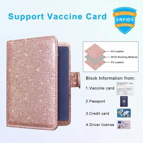 img 2 attached to Travel In Style And Security With ACdream Passport & Vaccine Card Holder: Leather Organizer With RFID Blocking And CDC Vaccination Card Slot For Women And Men - Glitter Rose