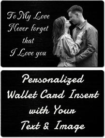 img 4 attached to Engraved Wallet Insert Card With Personalized Photo And Message - Ideal Gift For Men, Husband, Dad, And Son - Custom Metal Wallet Card