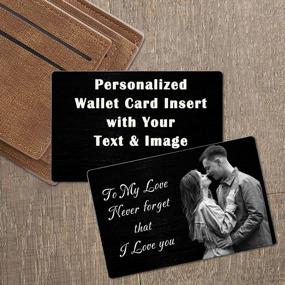 img 3 attached to Engraved Wallet Insert Card With Personalized Photo And Message - Ideal Gift For Men, Husband, Dad, And Son - Custom Metal Wallet Card