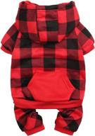 🐶 warm and cozy pupteck christmas plaid dog hoodie - fashionable pet sweaters with hat for small-medium dogs in autumn and winter логотип