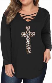 img 4 attached to Вдохновитесь христианскими рубашками больших размеров HDLTE для женщин — топы с длинными/короткими рукавами и повседневная блузка с круглым вырезом (1X-4X)