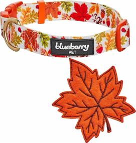 img 1 attached to 🍂 Optimized Blueberry Pet Fall Halloween Thanksgiving Dog Collars and Collar Covers with 10 Patterns