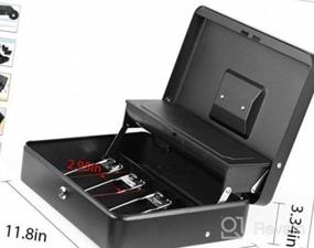 img 7 attached to Large Steel Cash Box With Money Tray And Lock, 11.8"L X 9.5"W - Pink, Includes 2 Keys By INFUN
