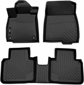 img 4 attached to 🏎️ VIWIK All Weather Custom Floor Mats Compatible with 2018-2022 Accord, Full Set Front & Rear, TPE Black