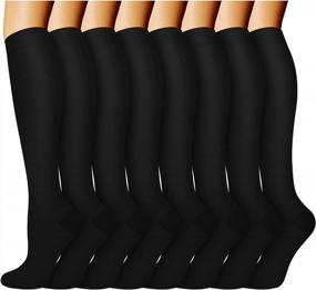 img 4 attached to Get Ultimate Leg Support With ACTINPUT Compression Socks - 8 Pairs For Women & Men, Circulation Boosting 15-20MmHg Pressure, Ideal For Nurses, Athletes & Running