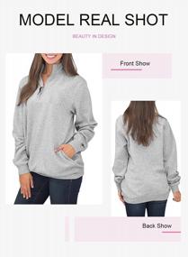 img 3 attached to Stylish And Comfy Diukia Women'S Quarter Zip Solid Hoodies With Pockets