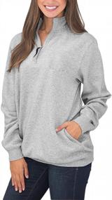 img 4 attached to Stylish And Comfy Diukia Women'S Quarter Zip Solid Hoodies With Pockets
