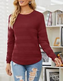 img 3 attached to MITILLY Women'S Fall Sweater Tops: Crew Neck, Long Sleeve, Ribbed Knit & Comfy Casual Pullover