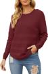 mitilly women's fall sweater tops: crew neck, long sleeve, ribbed knit & comfy casual pullover logo