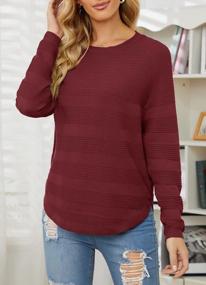 img 1 attached to MITILLY Women'S Fall Sweater Tops: Crew Neck, Long Sleeve, Ribbed Knit & Comfy Casual Pullover