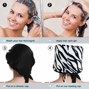 img 1 attached to Adjustable Electric Hair Care Cap For Deep Conditioning And Hair SPA With Large Screen Display Temperature And Time, Max Temperature 80℃ - Perfect For Hair Heat Treatment (Zebra Pattern)