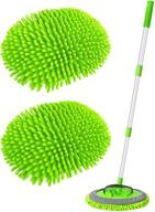 conliwell 2 in 1 car wash brush mop mitt kit - ultimate car cleaning tool with long handle, microfiber mop heads, extension pole, scratch free supplies logo