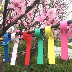 img 4 attached to Adjustable Plant Labels, 120 Pcs In 6 Colors With Large Writing Surface - Mziart Wrap Around Tree Tags For Garden And Nursery Marking