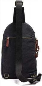 img 2 attached to Men'S XINCADA Canvas Sling Messenger Bag Crossbody Backpack Small Travel Hiking Daypack