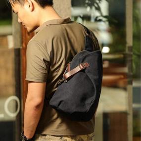 img 1 attached to Мужская парусиновая сумка-мессенджер XINCADA, рюкзак через плечо, небольшой рюкзак для путешествий, походов