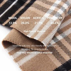 img 1 attached to Men'S Plaid Wool Scarf Winter Super Warm Cashmere Feel Lightweight Fashion Classic Camel