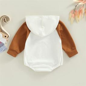 img 1 attached to 👶 Adobabirl Unisex Fall Clothes Oversized Sweatshirt Romper Pullover Hoodie - Color Block Long Sleeve Shirt, Cute Outfit for Baby Boy or Girl