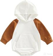 👶 adobabirl unisex fall clothes oversized sweatshirt romper pullover hoodie - color block long sleeve shirt, cute outfit for baby boy or girl logo