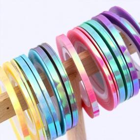 img 1 attached to Mermaid-Inspired Nail Art Striping Tape Set In Candy Colors – 18 Pieces For Creative Nail Design