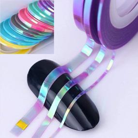 img 3 attached to Mermaid-Inspired Nail Art Striping Tape Set In Candy Colors – 18 Pieces For Creative Nail Design