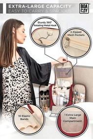 img 2 attached to Extra Large Hanging Travel Toiletry Bag - Perfect For Women And Men, Makeup & Accessories Organizer Kit!