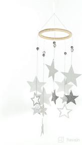 img 3 attached to Roser Life Hanging Mobile Art - Sky Mobile for Baby Nursery, Handmade Gray Star Decorations - Pack of 1