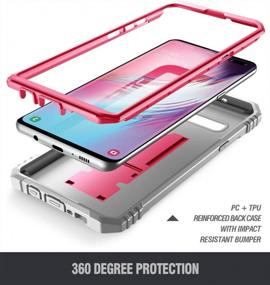 img 2 attached to Galaxy S10 5G 6,7-дюймовый (2019 г.) прочный корпус серии Revolution с подставкой - поэтический двухслойный противоударный защитный чехол для всего тела, розовый