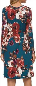 img 1 attached to Women'S Floral Long Sleeve Tunic Dress With Pockets - Fall Wrap T Shirt Style