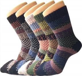 img 4 attached to Get Cozy This Winter With 5 Pack Women'S Wool Socks - Perfect Gifts For Her!