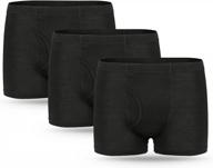 premium washable men's incontinence boxer briefs with 4 layers of absorbent protection and front/rear absorbent areas - set of 3 underwear for urinary incontinence logo