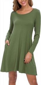 img 2 attached to AUSELILY Women'S Long Sleeve T-Shirt Dress With Convenient Pockets - Casual And Flattering Swing Design